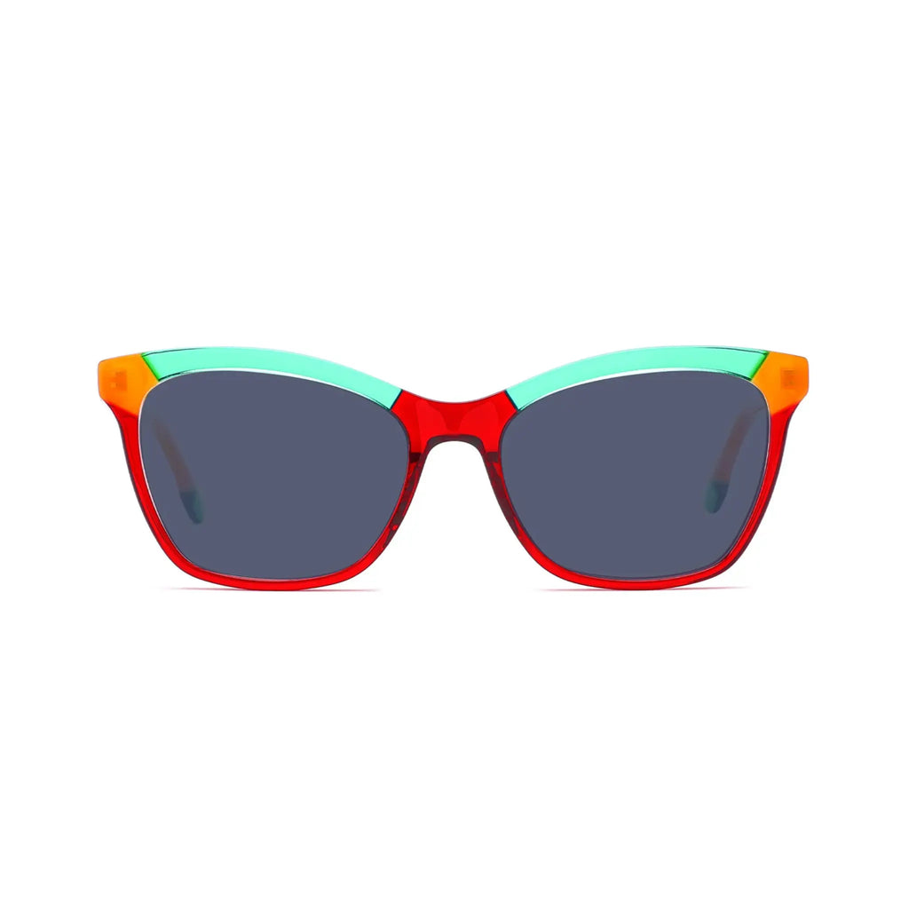 Betty’s Retro Shades Angelica sunglasses in marbled red with dark grey lenses