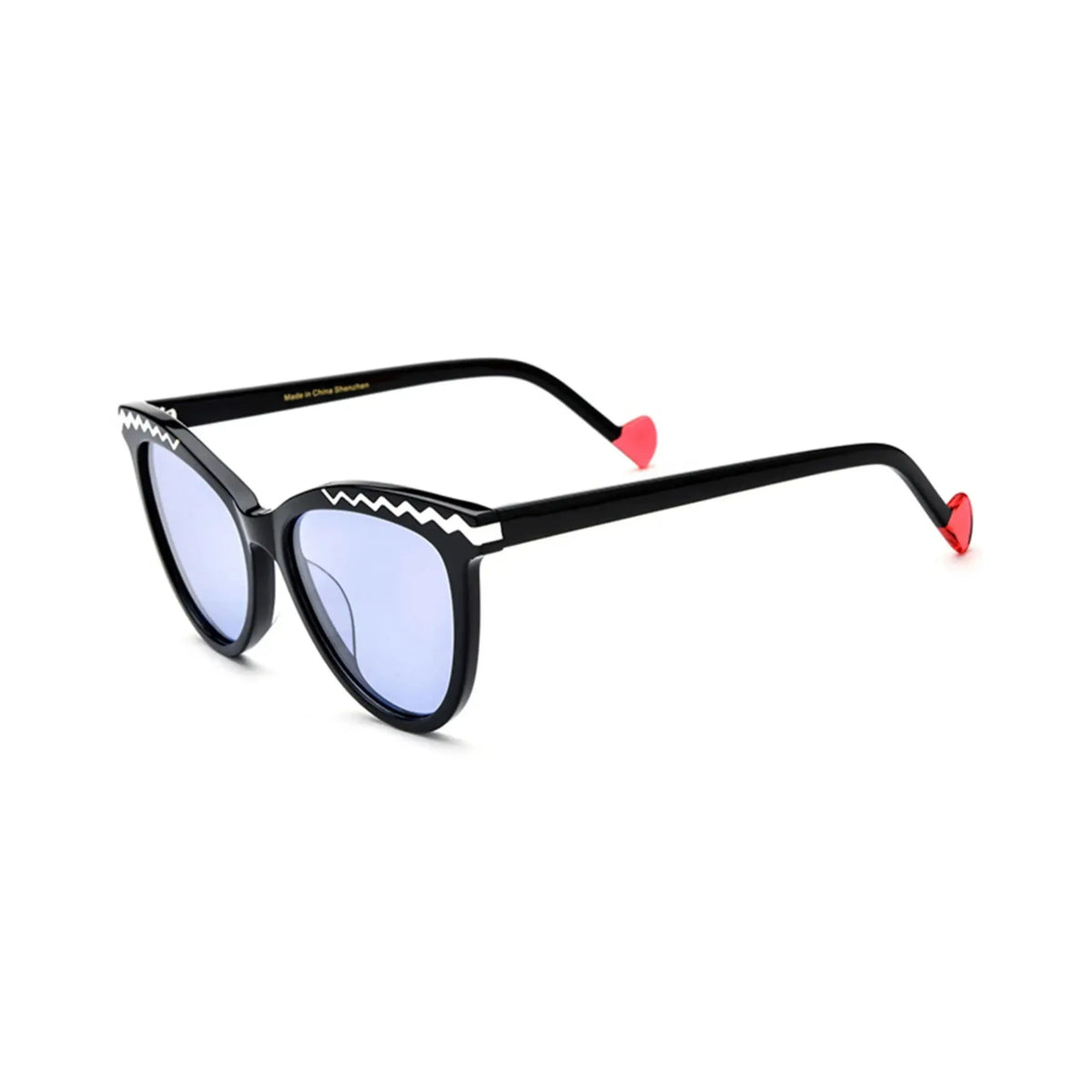 Betty’s Retro Shades Bambi sunglasses in marbled black with purple lenses