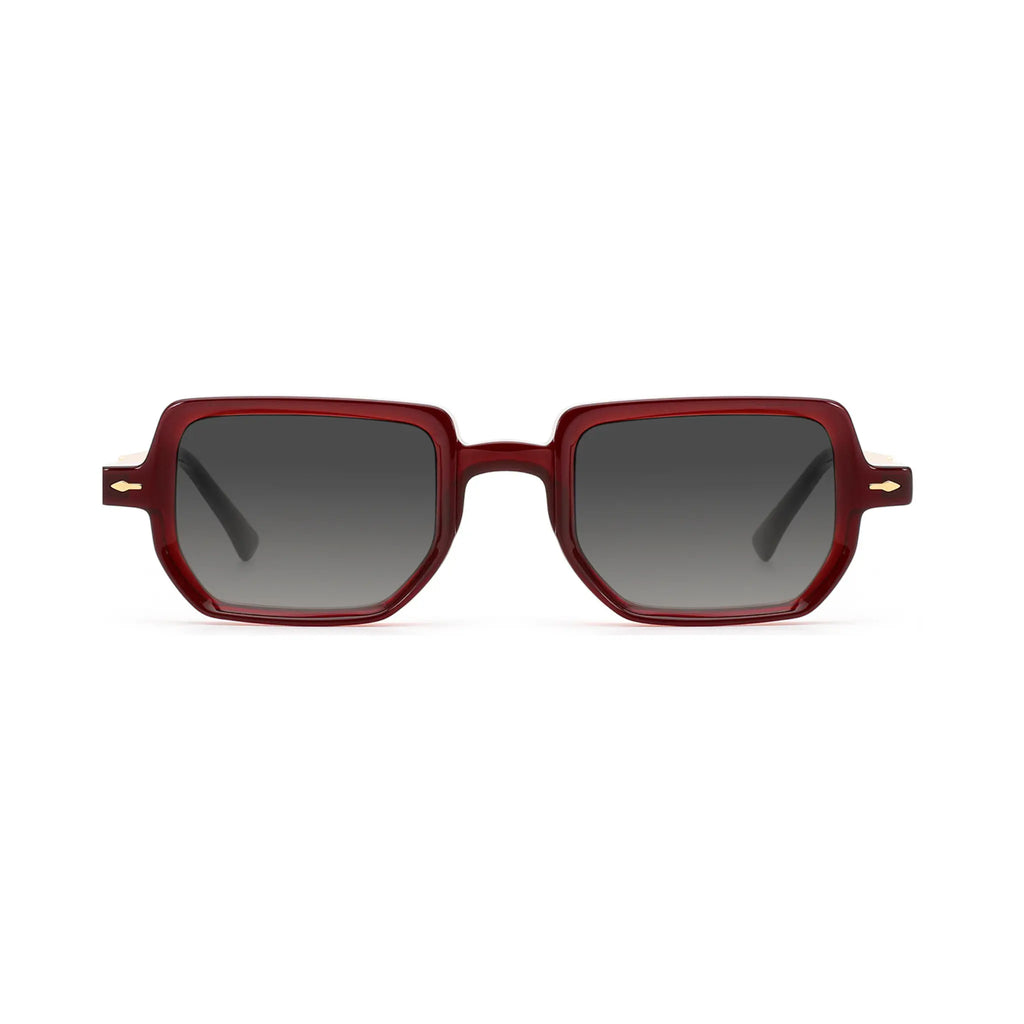 Betty’s Retro Shades Beatrice sunglasses in clear red with dark grey lenses
