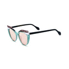 Betty’s Retro Shades Birdie sunglasses in marbled green with rose lenses