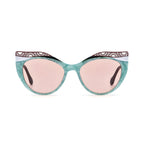 Betty’s Retro Shades Birdie sunglasses in marbled green with rose lenses