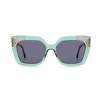 Betty’s Retro Shades Bunny sunglasses in clear green with dark grey lenses