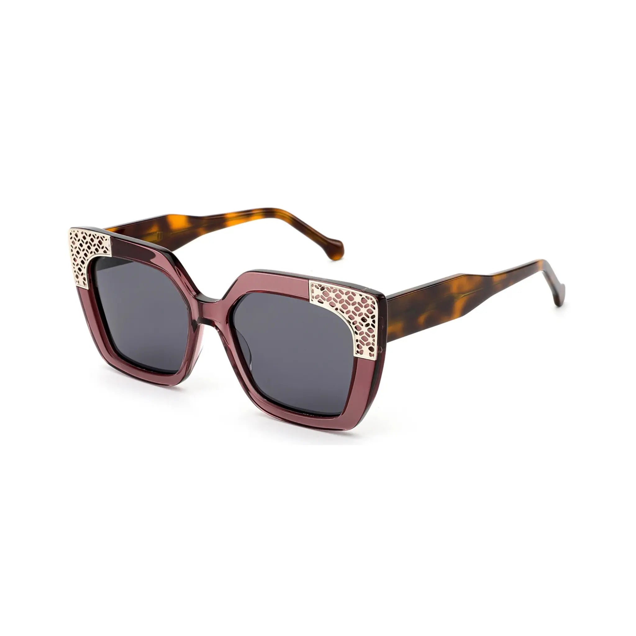 Betty’s Retro Shades Bunny sunglasses in clear red with dark grey lenses