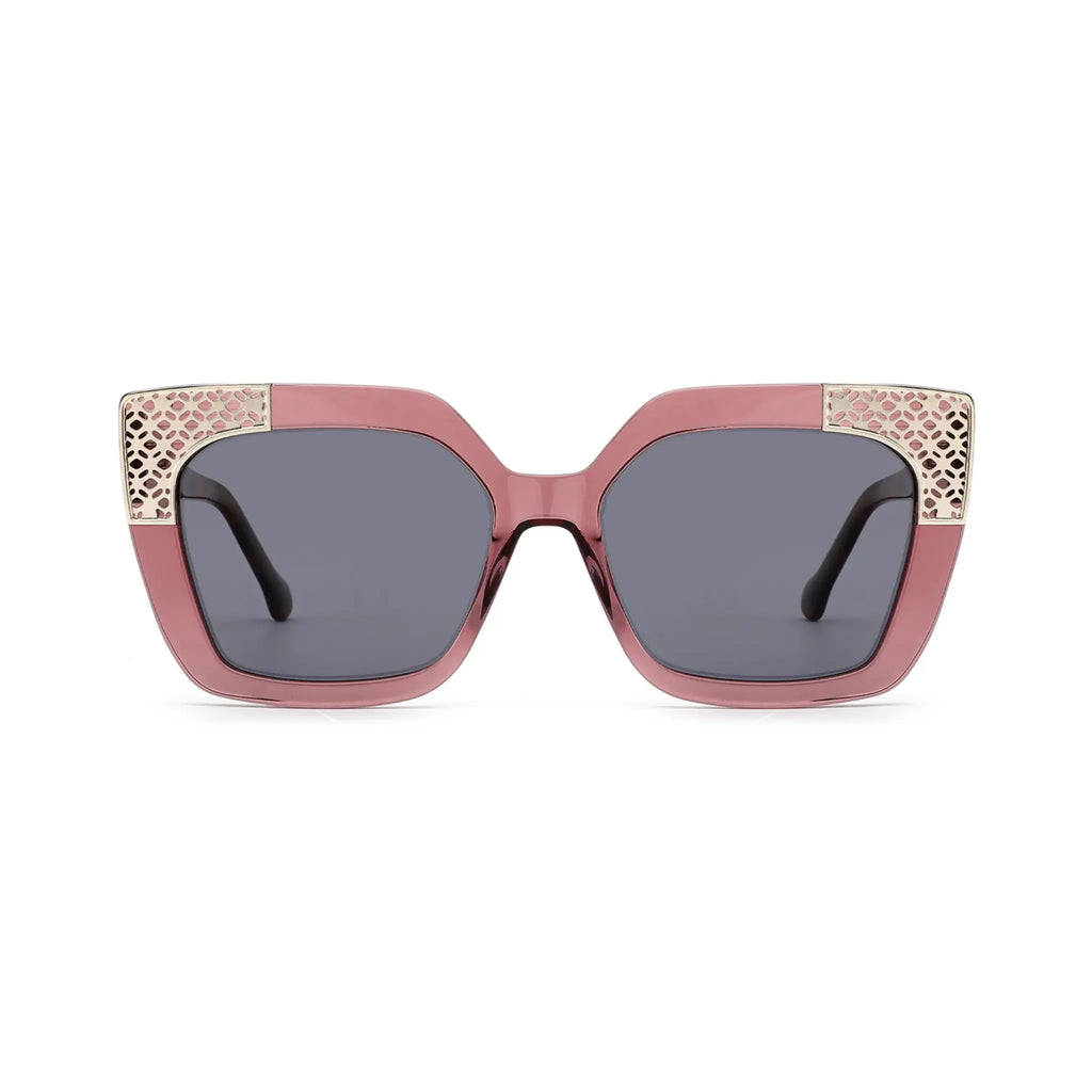 Betty’s Retro Shades Bunny sunglasses in clear red with dark grey lenses