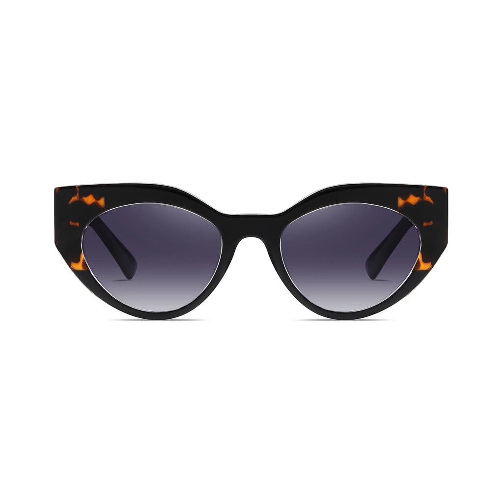 Betty’s Retro Shades Carlotta sunglasses in marbled black with grey gradient lenses