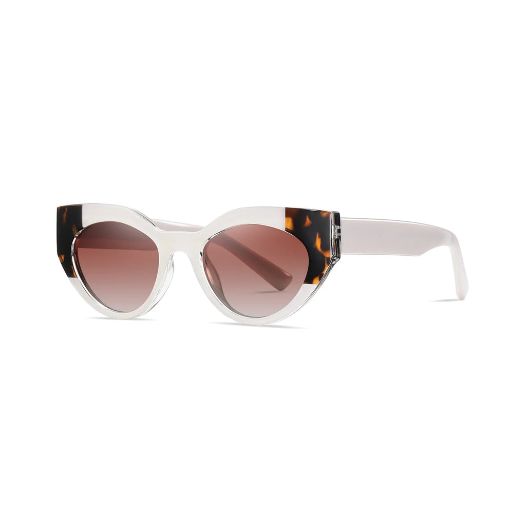 Betty’s Retro Shades Carlotta sunglasses in white with amber gradient lenses