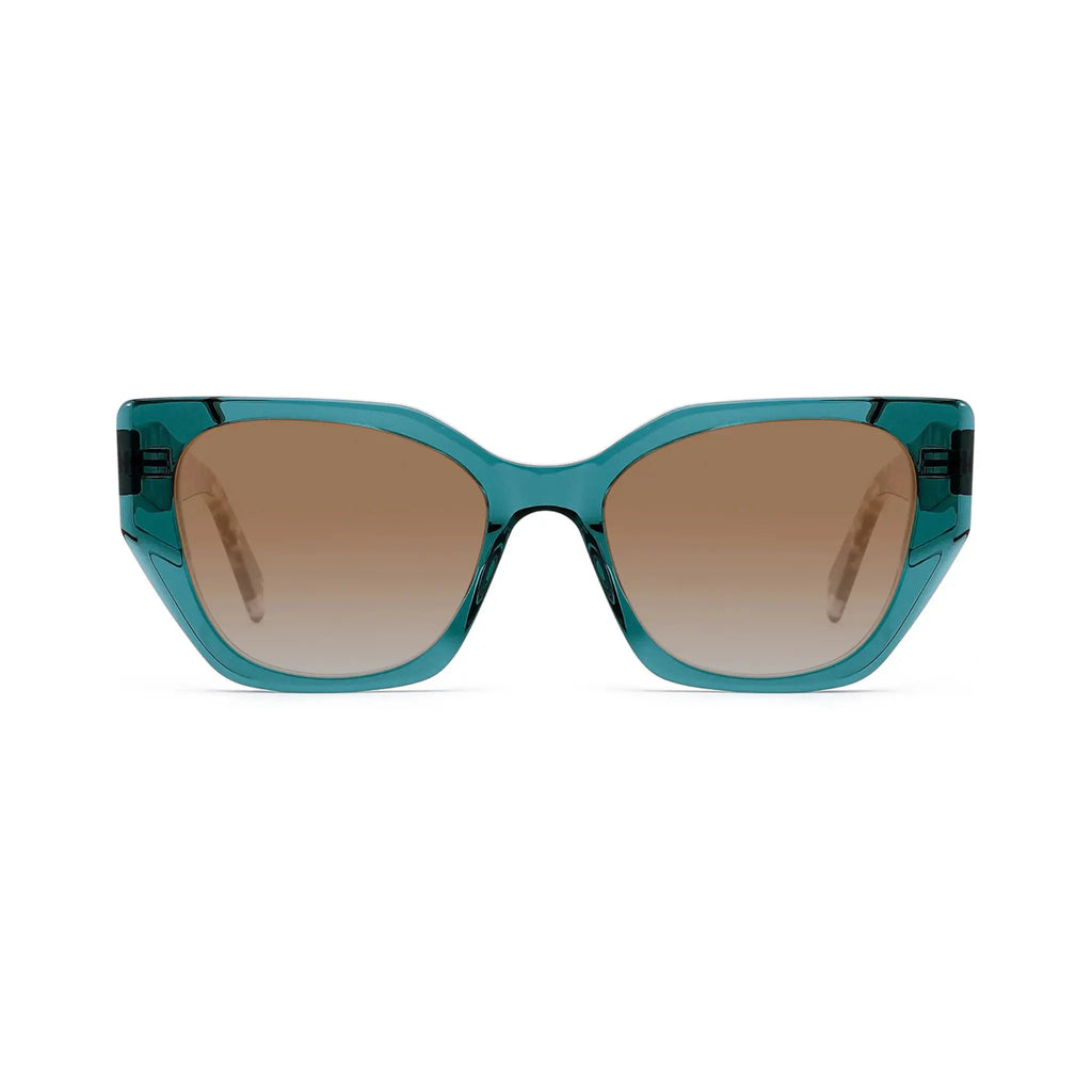 Betty’s Retro Shades Celeste sunglasses in clear green with amber gradient lenses