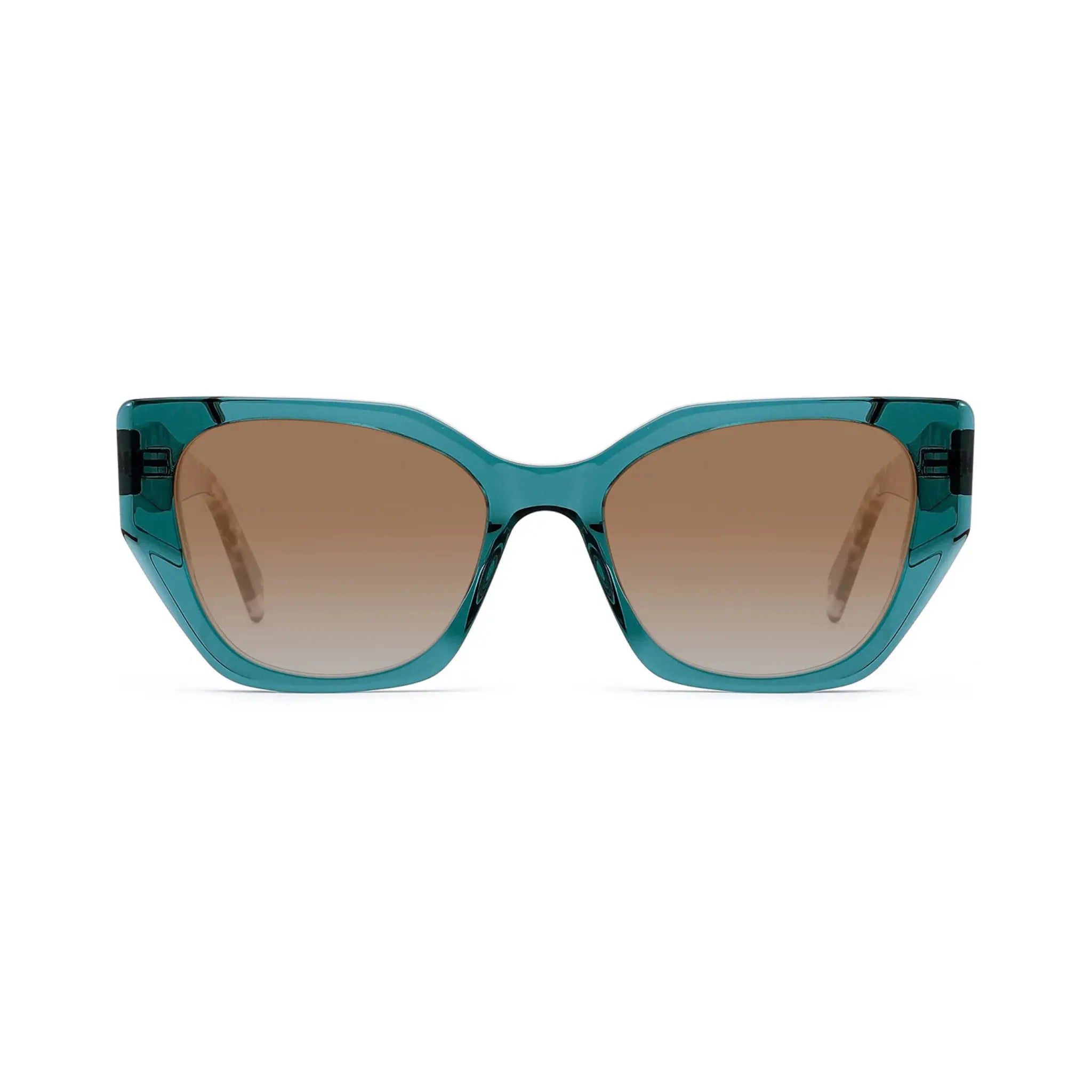 Betty’s Retro Shades Celeste sunglasses in clear green with amber gradient lenses