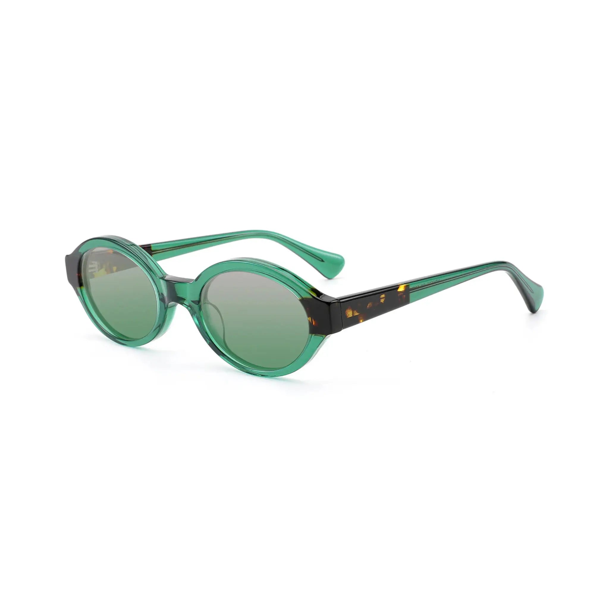 Betty’s Retro Shades Daisy sunglasses in marbled green with green gradient lenses
