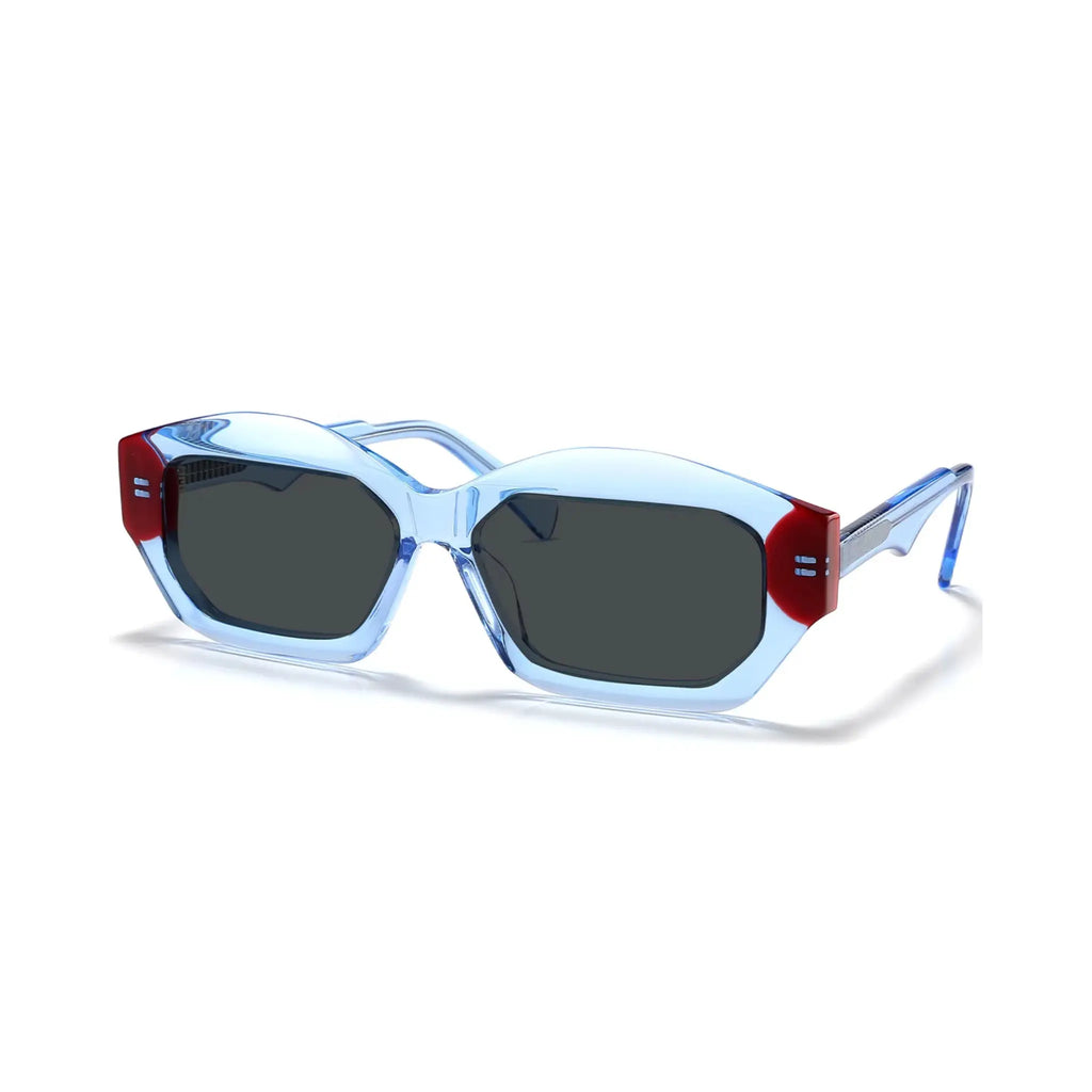 Betty’s Retro Shades Daphne sunglasses in clear blue with dark grey lenses