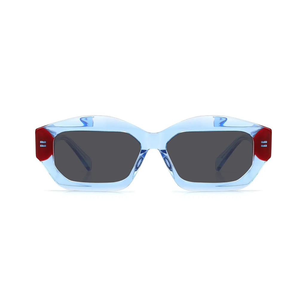 Betty’s Retro Shades Daphne sunglasses in clear blue with dark grey lenses