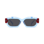 Betty’s Retro Shades Daphne sunglasses in clear blue with dark grey lenses