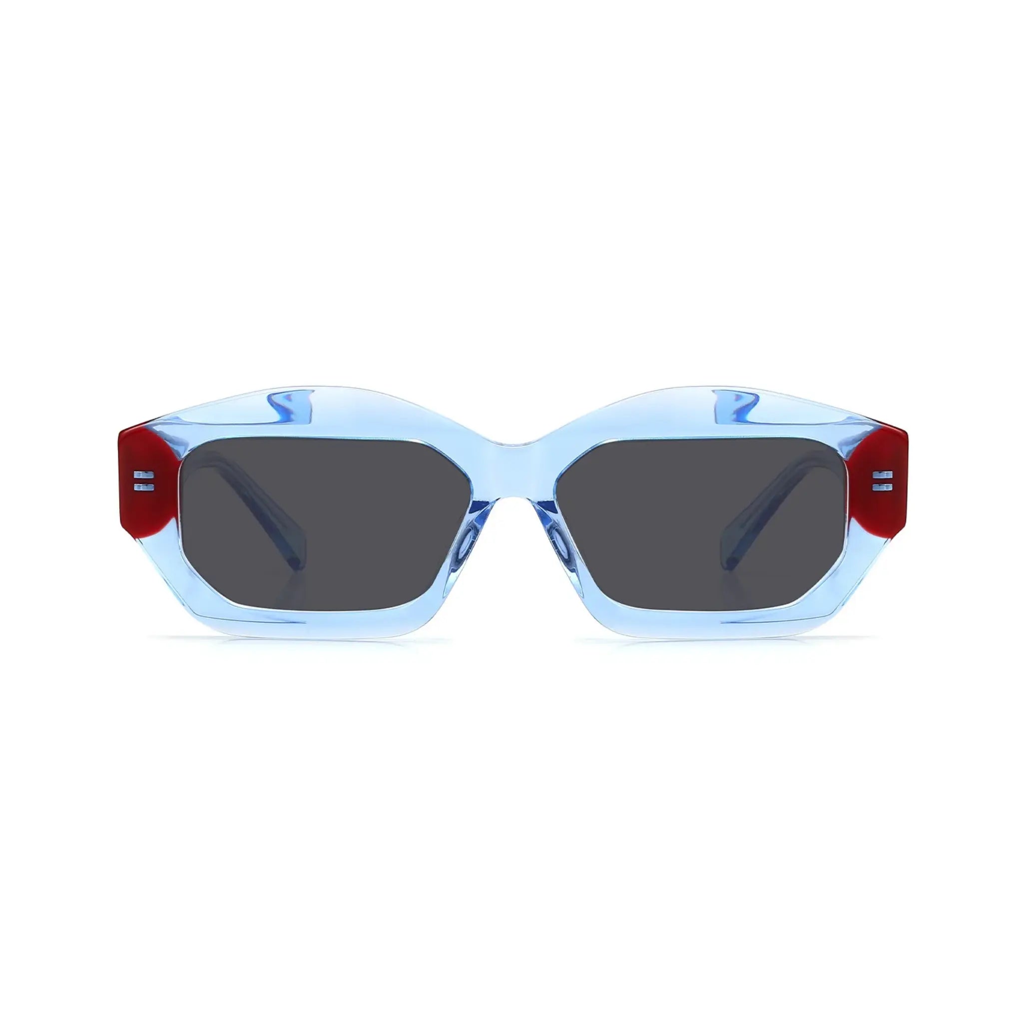 Betty’s Retro Shades Daphne sunglasses in clear blue with dark grey lenses