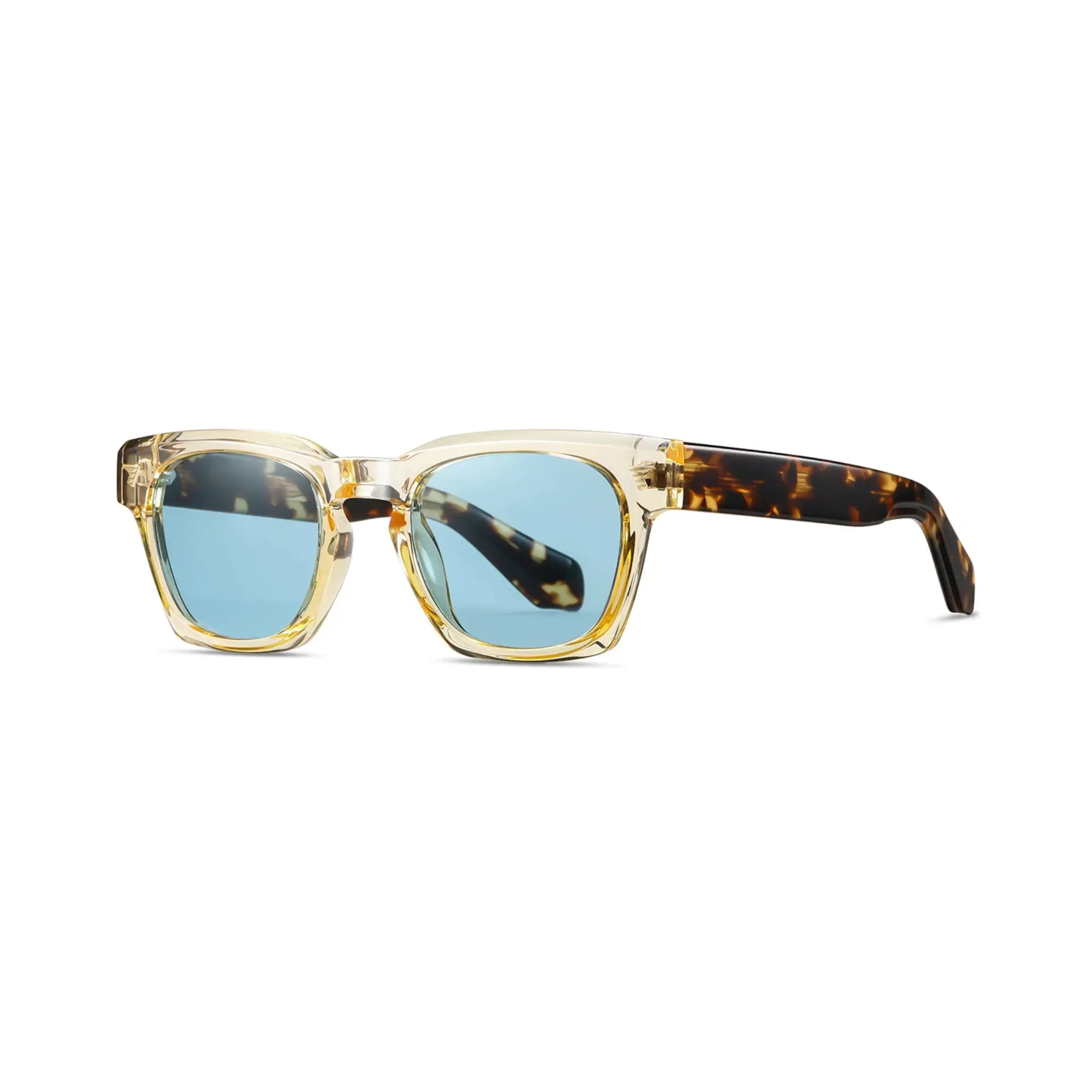 Betty’s Retro Shades Delilah sunglasses in clear yellow with light blue lenses