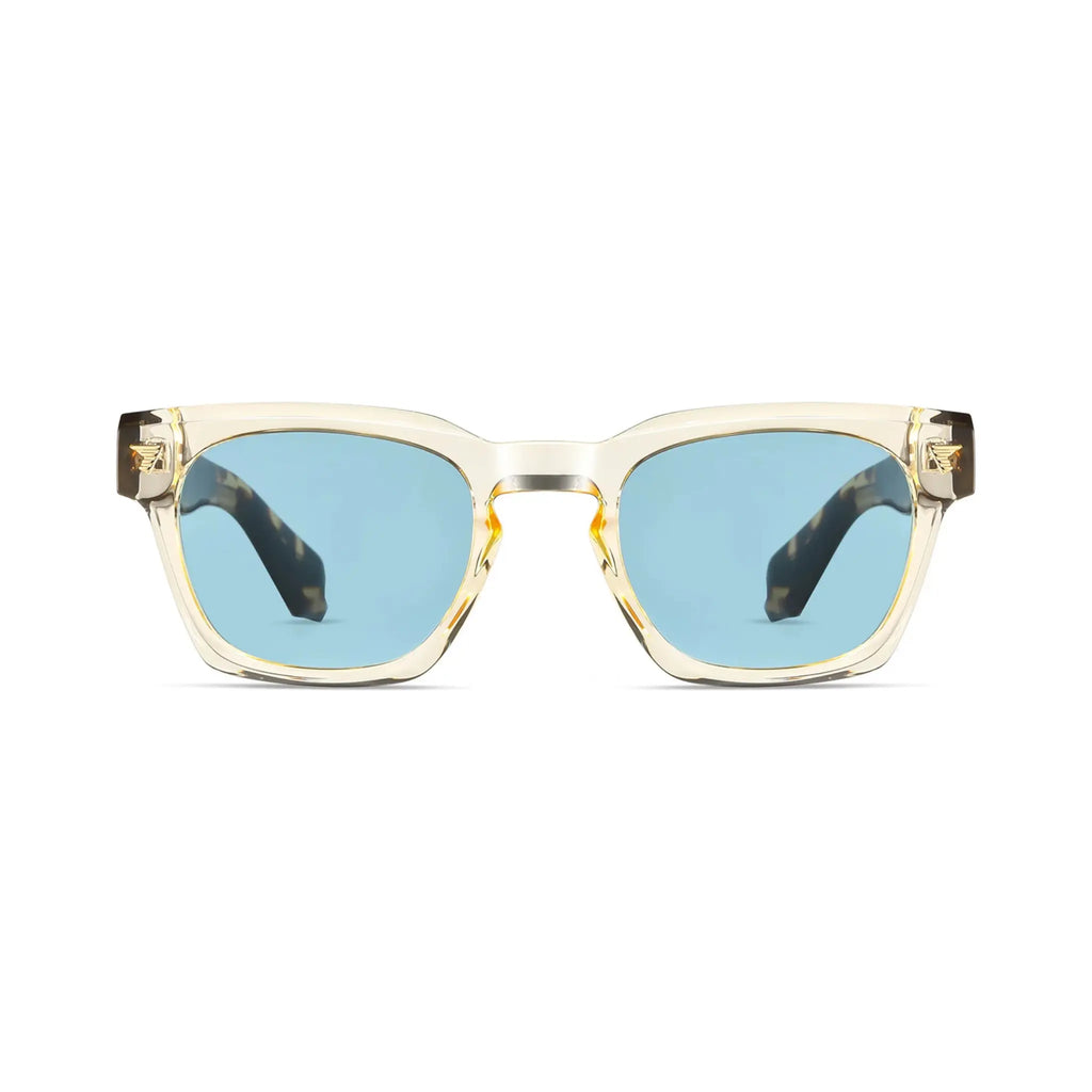 Betty’s Retro Shades Delilah sunglasses in clear yellow with light blue lenses