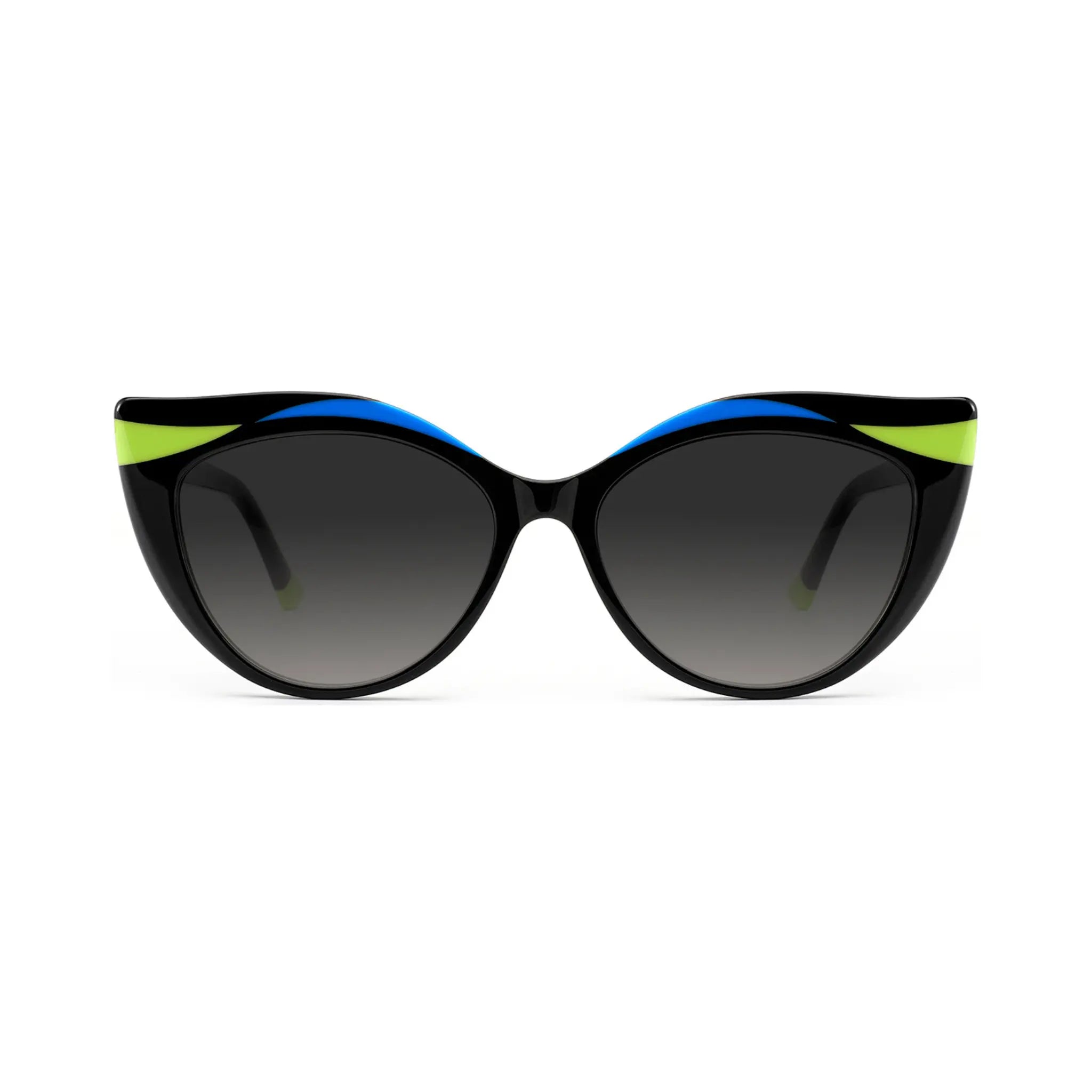 Betty’s Retro Shades Evelyn sunglasses in marbled black with grey gradient lenses