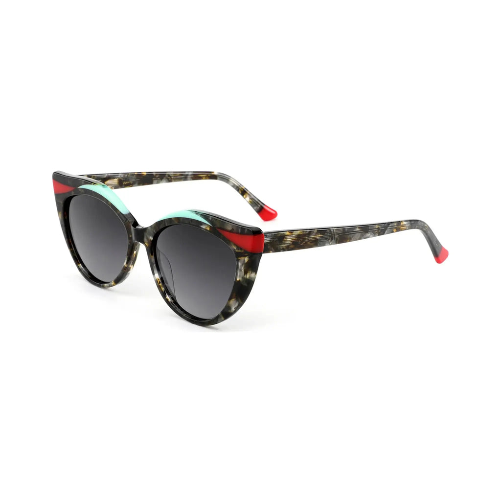 Betty’s Retro Shades Evelyn sunglasses in marbled grey with grey gradient lenses