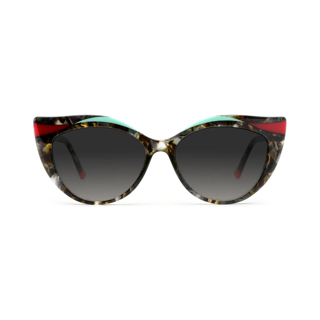 Betty’s Retro Shades Evelyn sunglasses in marbled grey with grey gradient lenses