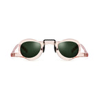Betty’s Retro Shades Inez sunglasses in clear pink with dark green lenses