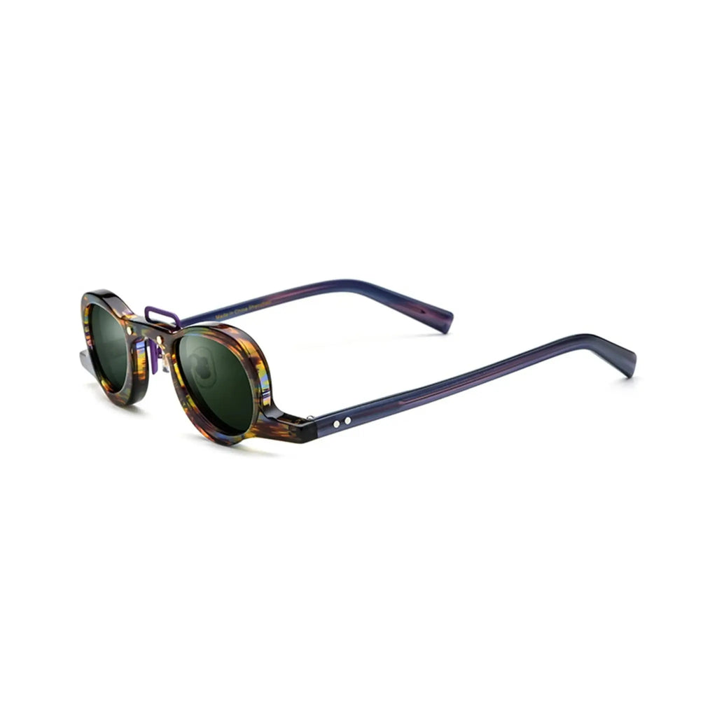 Betty’s Retro Shades Inez sunglasses in rainbow with dark green lenses