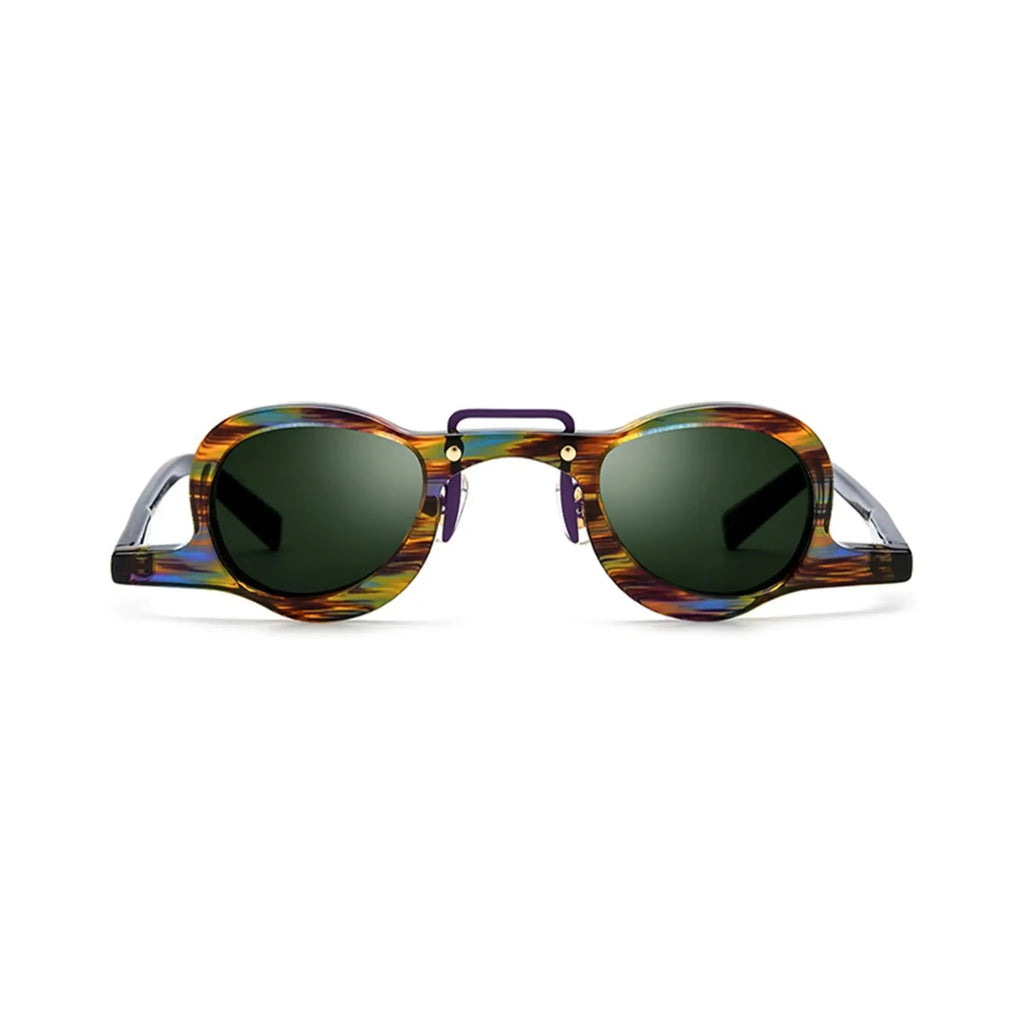 Betty’s Retro Shades Inez sunglasses in rainbow with dark green lenses