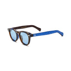 Betty’s Retro Shades Iris sunglasses in marbled brown with blue lenses