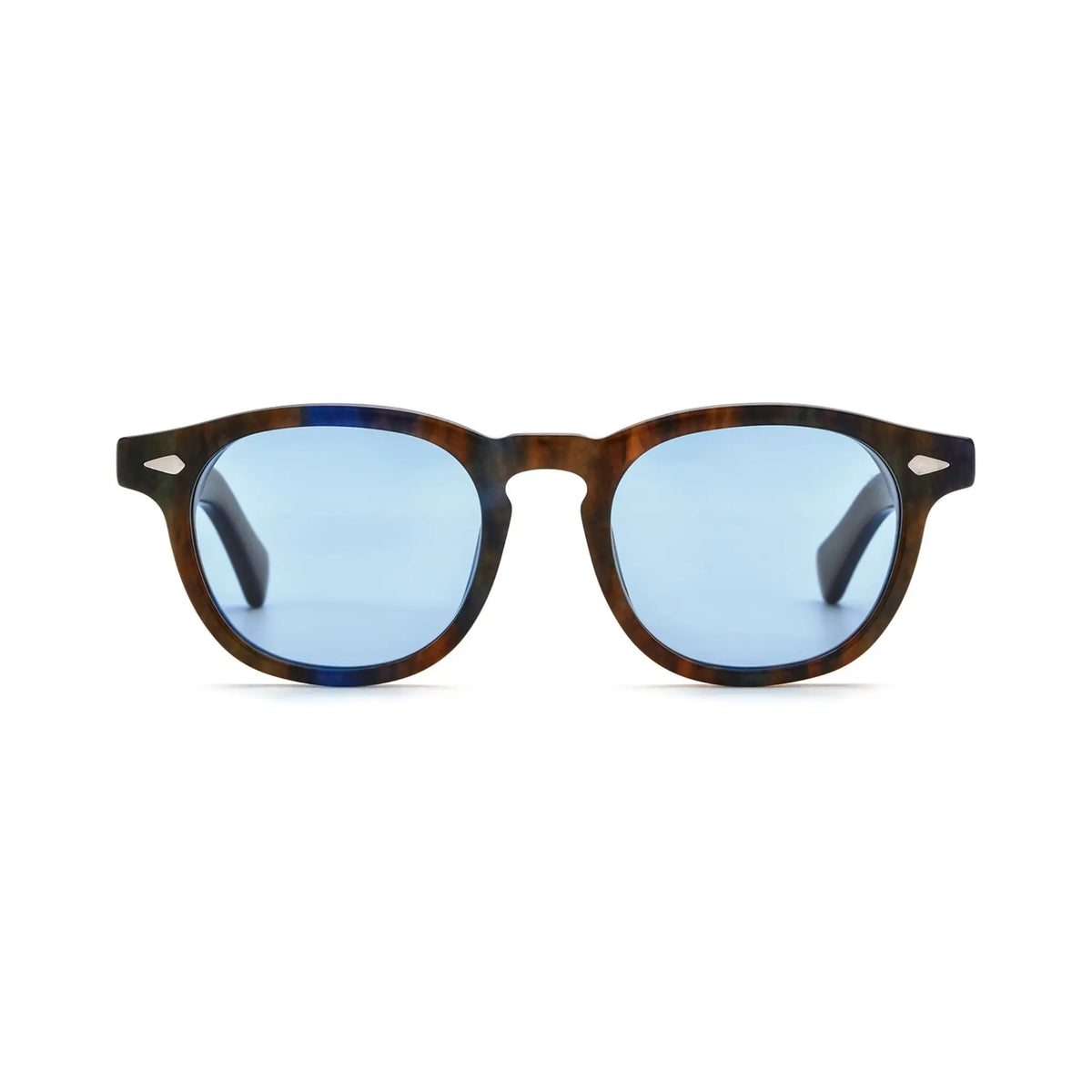 Betty’s Retro Shades Iris sunglasses in marbled brown with blue lenses