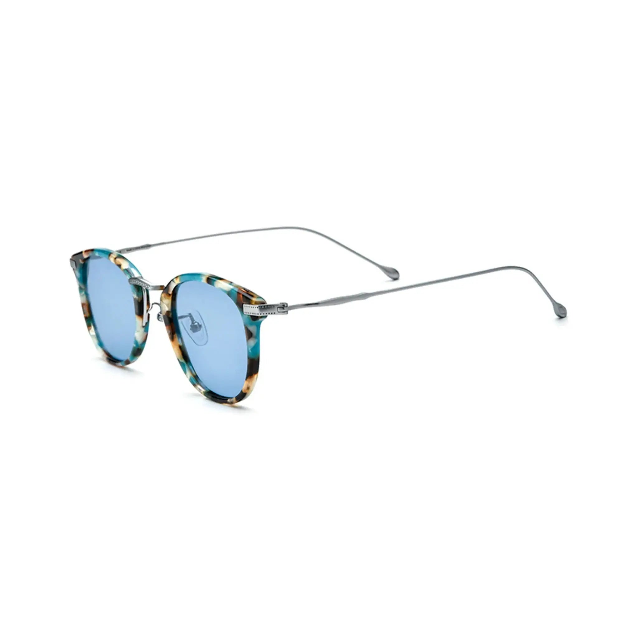 Betty’s Retro Shades Jean sunglasses in marbled brown with blue lenses