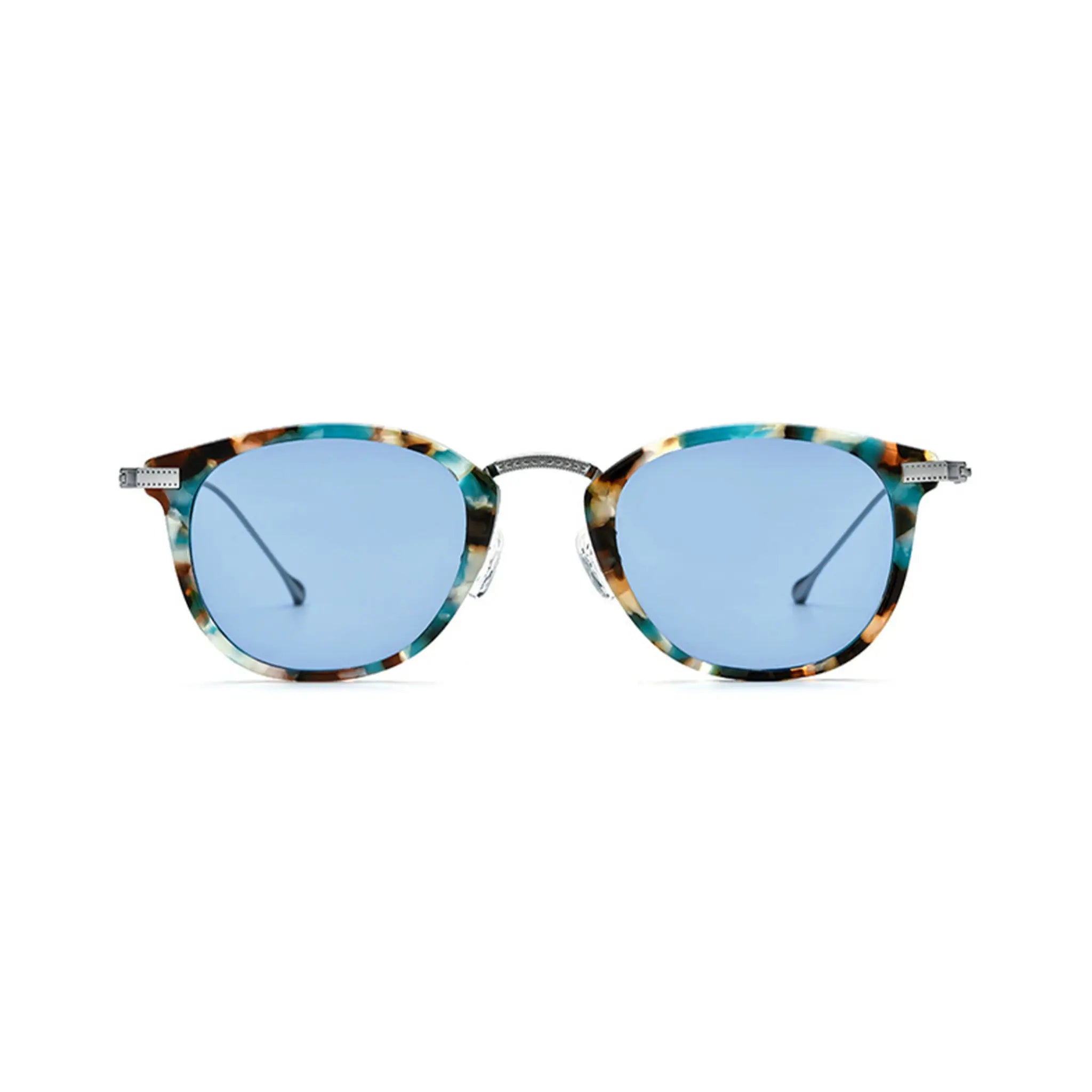 Betty’s Retro Shades Jean sunglasses in marbled brown with blue lenses