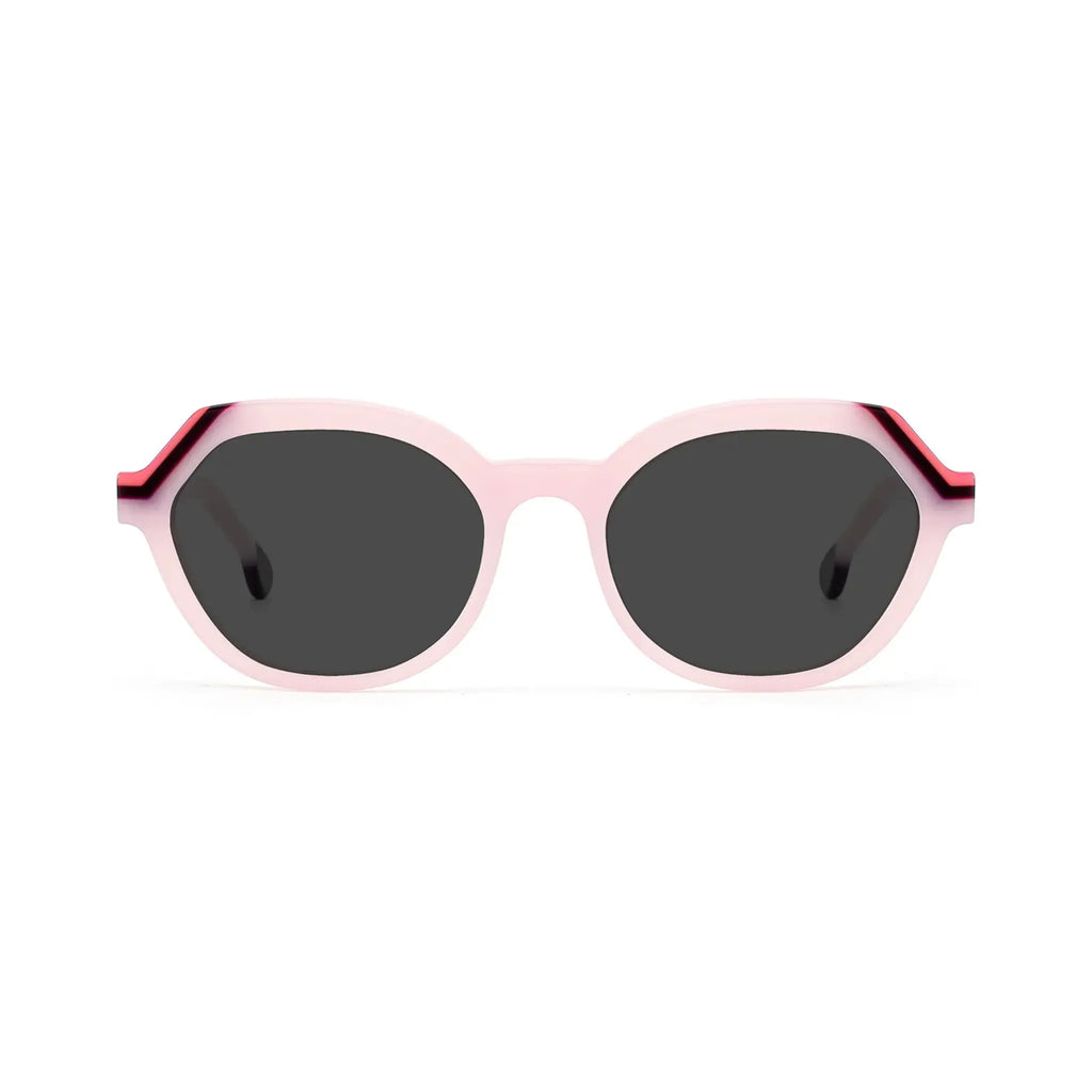 Betty’s Retro Shades Judith sunglasses in marbled pink with dark grey lenses