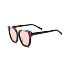 Betty’s Retro Shades Lucinda sunglasses in marbled black with rose lenses