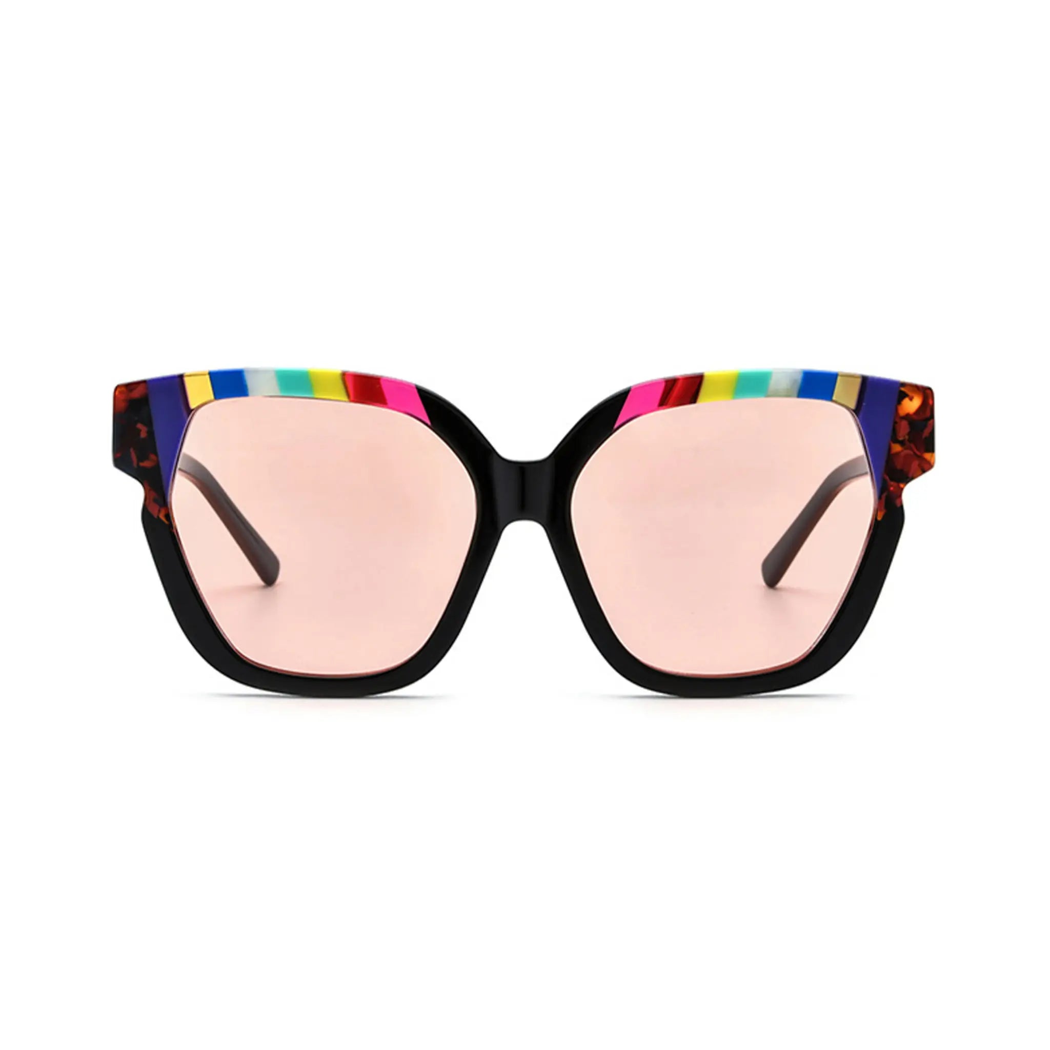 Betty’s Retro Shades Lucinda sunglasses in marbled black with rose lenses