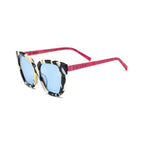 Betty’s Retro Shades Lucinda sunglasses in marbled white with blue lenses