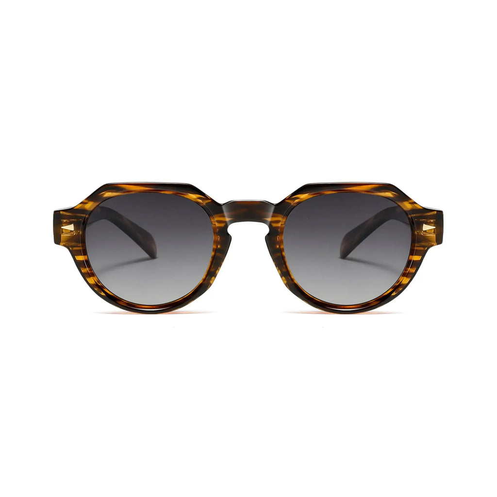 Betty’s Retro Shades Madge sunglasses in marbled brown with grey gradient lenses