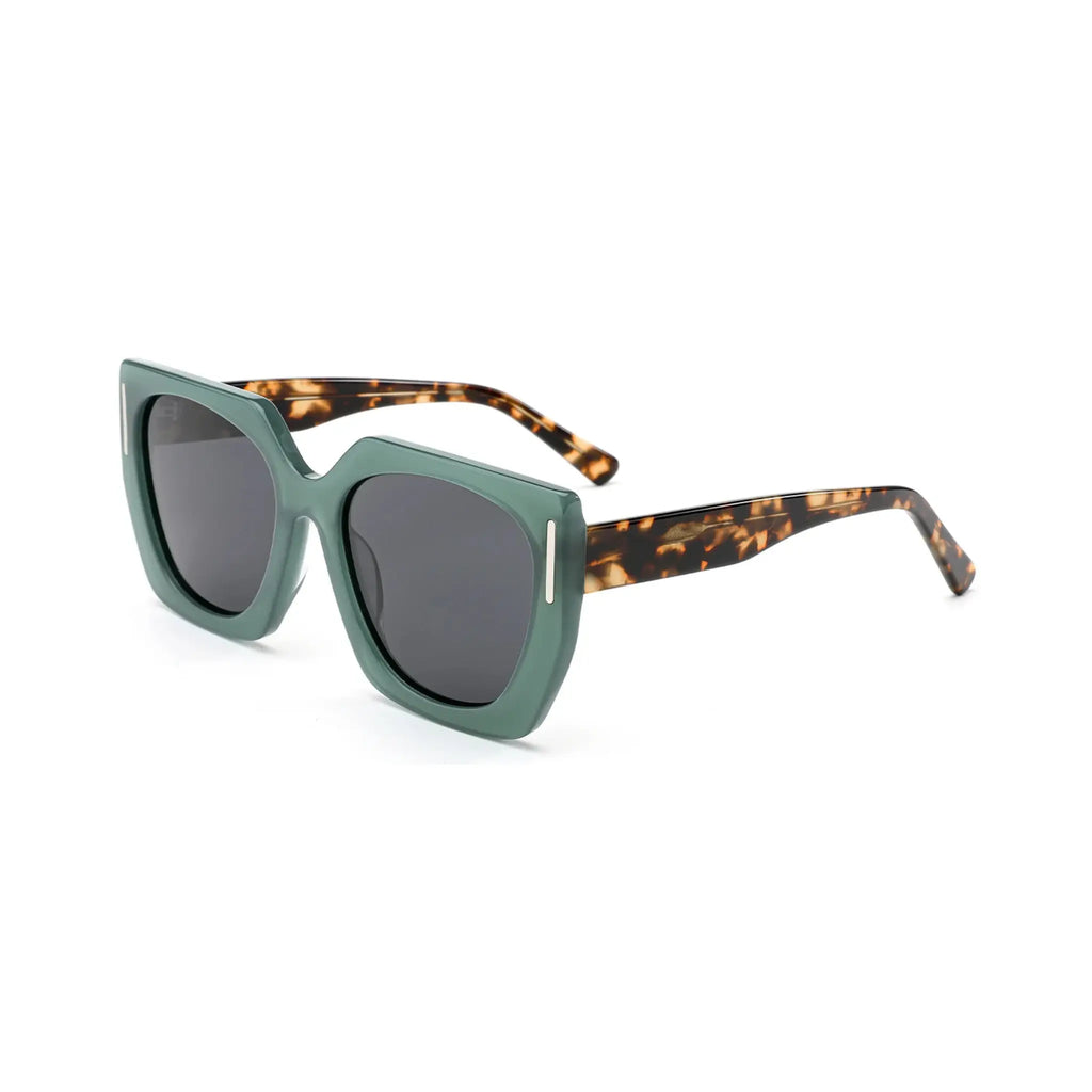 Betty’s Retro Shades Magnolia sunglasses in clear green with dark grey lenses