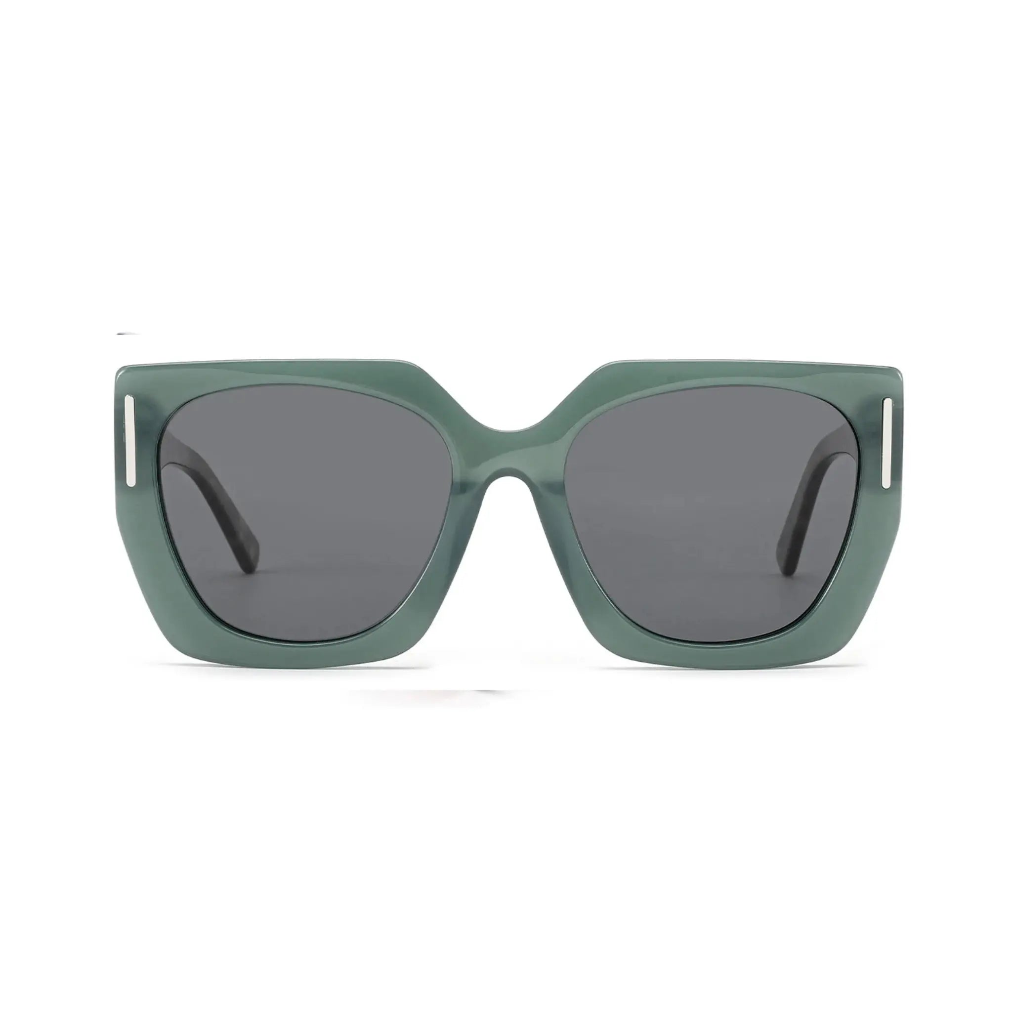 Betty’s Retro Shades Magnolia sunglasses in clear green with dark grey lenses