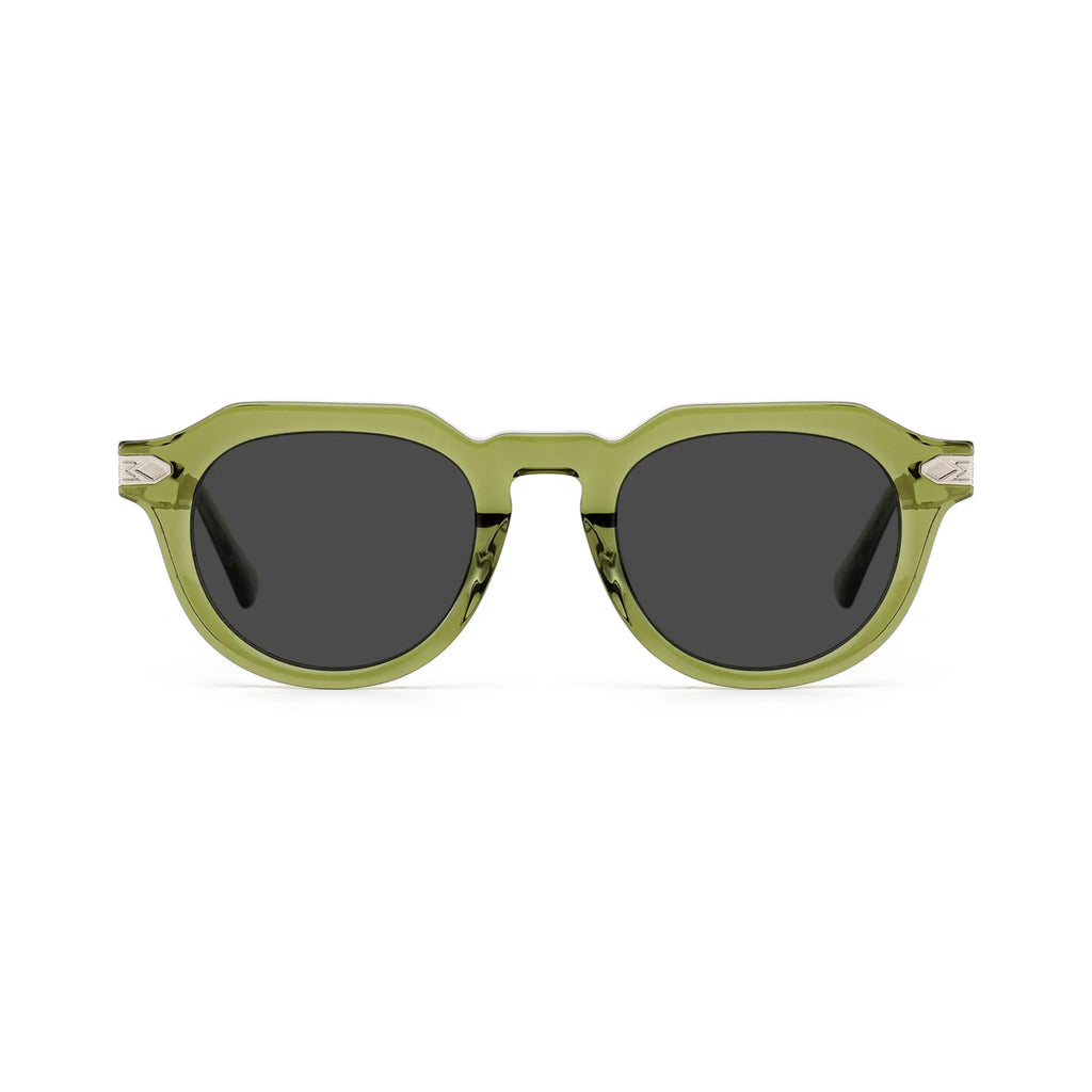 Betty’s Retro Shades Mitzi sunglasses in clear green with dark grey lenses