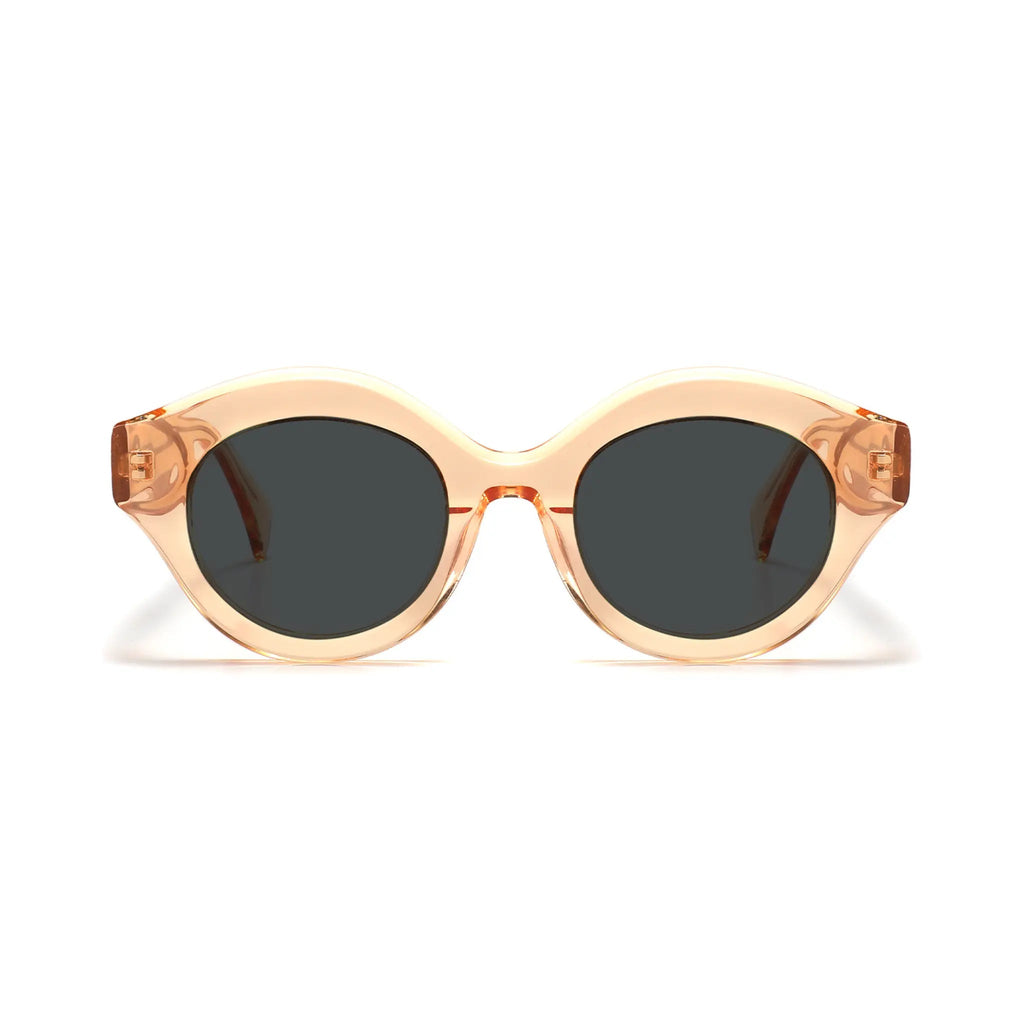 Betty’s Retro Shades Posey sunglasses in amber with dark grey lenses