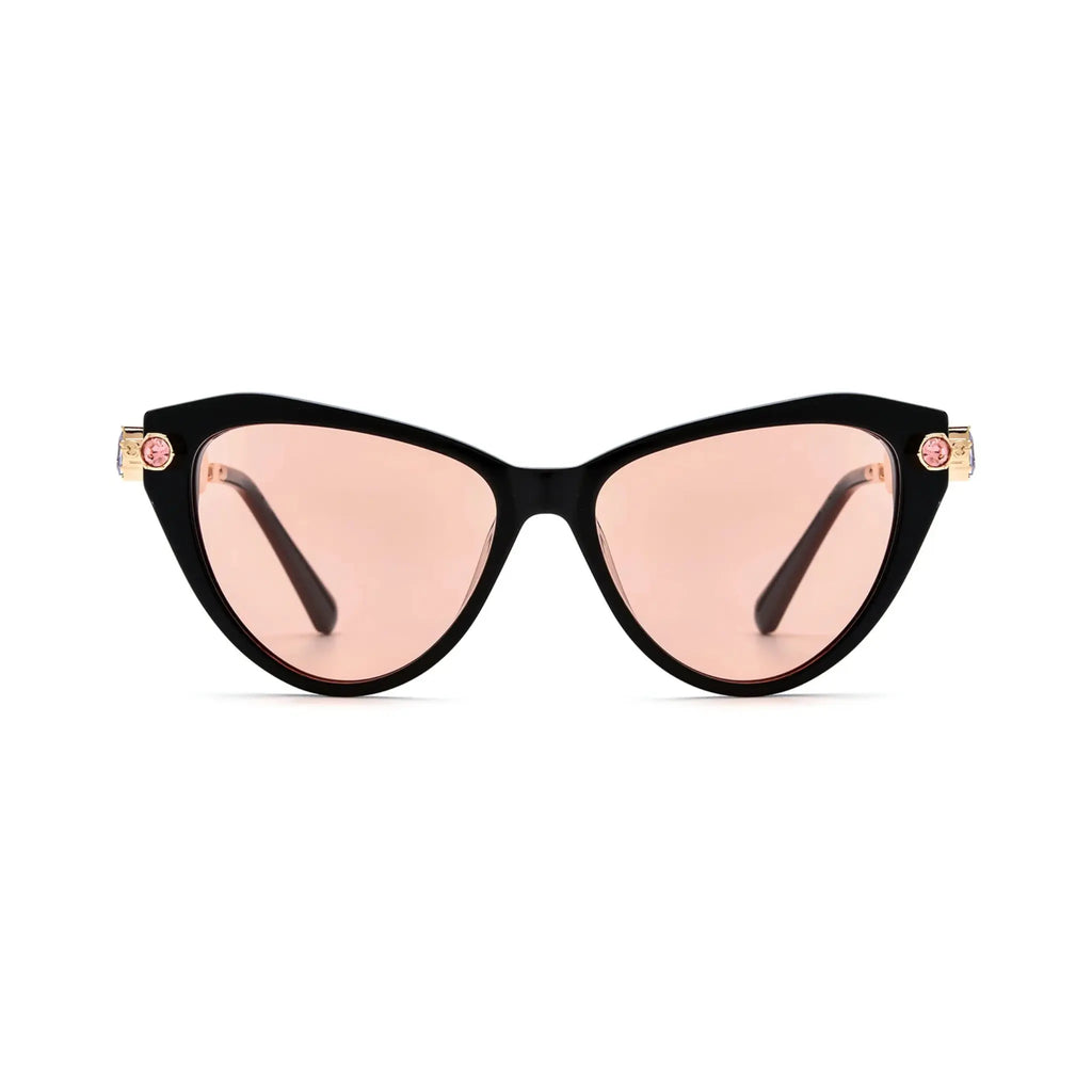 Betty’s Retro Shades Priscilla sunglasses in black with rose lenses