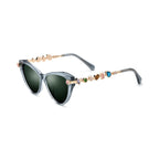 Betty’s Retro Shades Priscilla sunglasses in clear grey with dark green lenses