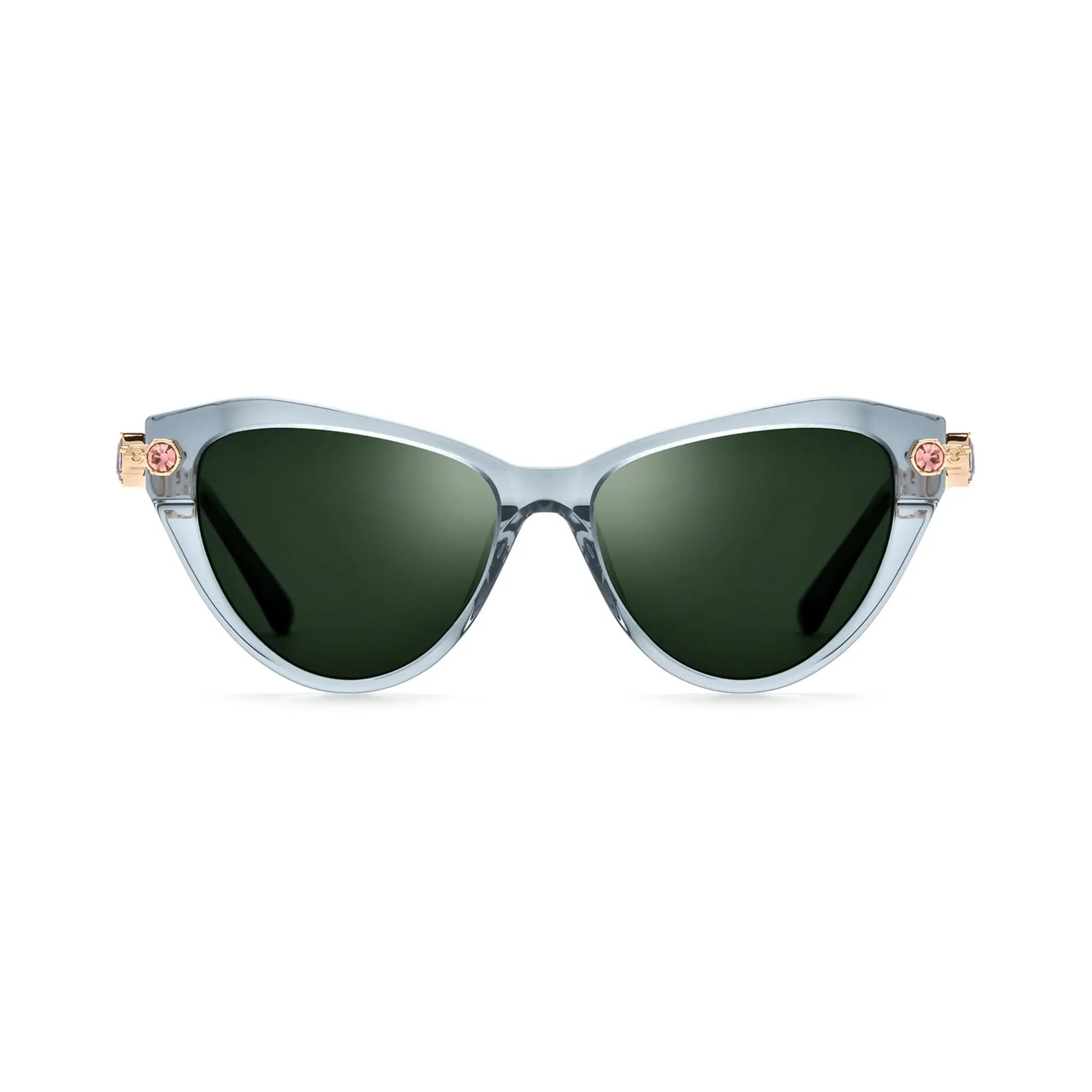 Betty’s Retro Shades Priscilla sunglasses in clear grey with dark green lenses