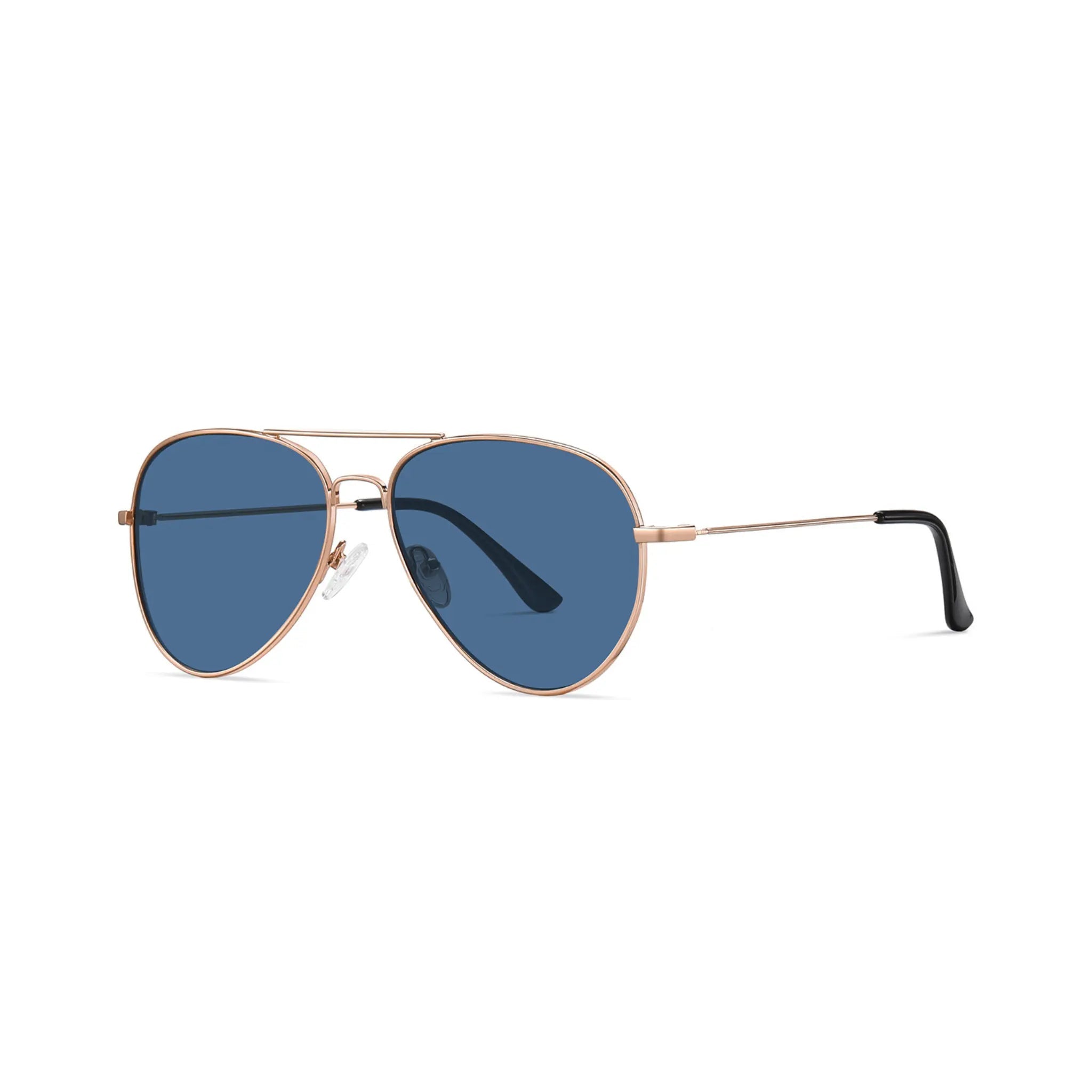 Betty’s Retro Shades Renee sunglasses in rose gold with blue lenses