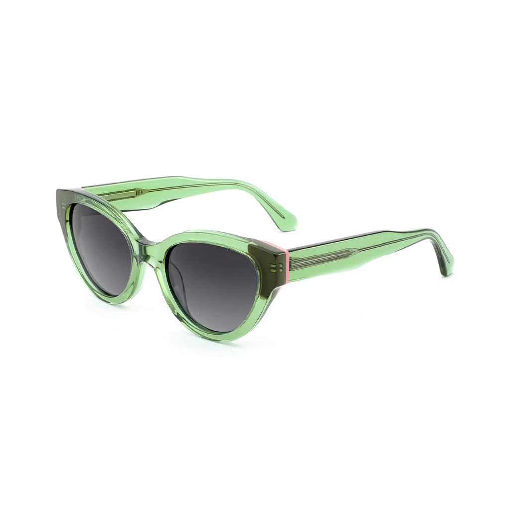 Betty’s Retro Shades Shirley sunglasses in clear green with dark grey lenses