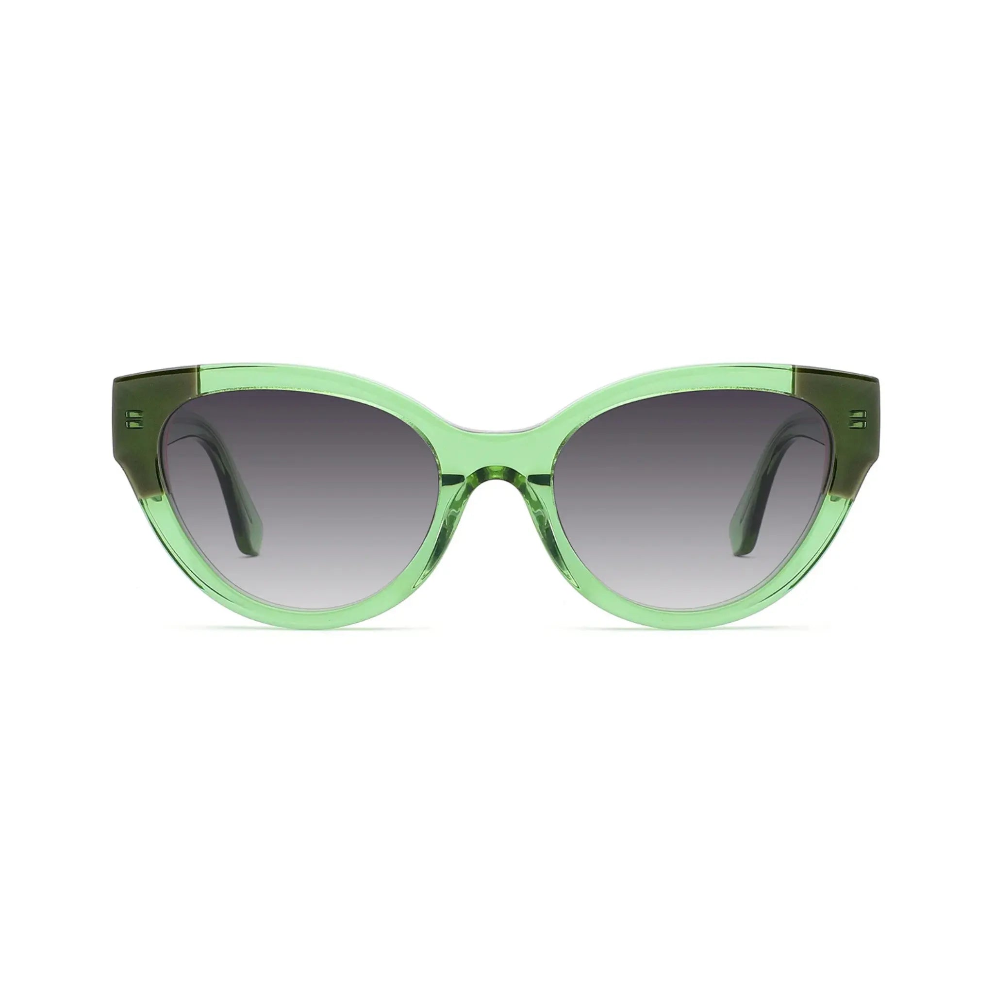 Betty’s Retro Shades Shirley sunglasses in clear green with dark grey lenses