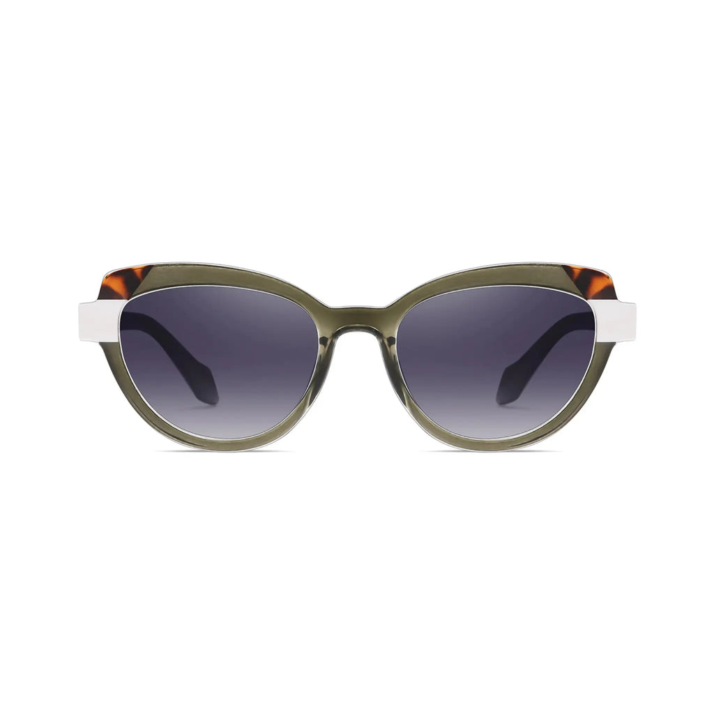 Betty’s Retro Shades Sylvia sunglasses in marbled green with grey gradient lenses