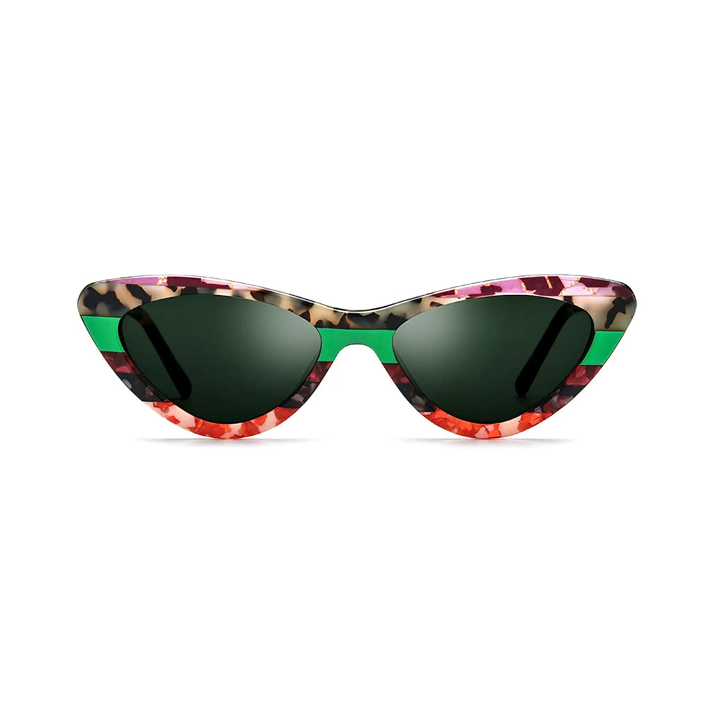 Betty’s Retro Shades Vivienne sunglasses in marbled green with dark green lenses