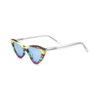 Betty’s Retro Shades Vivienne sunglasses in marbled yellow with blue lenses